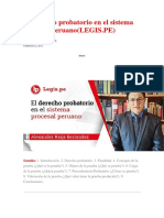 El Derecho Probatorio en El Sistema Procesal Peruano