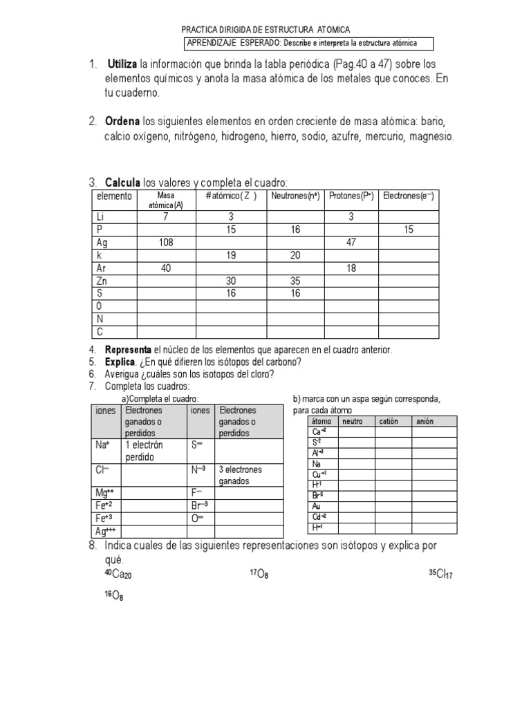 Problemas De Numeros Z Y A 3 Pdf Neutron Proton