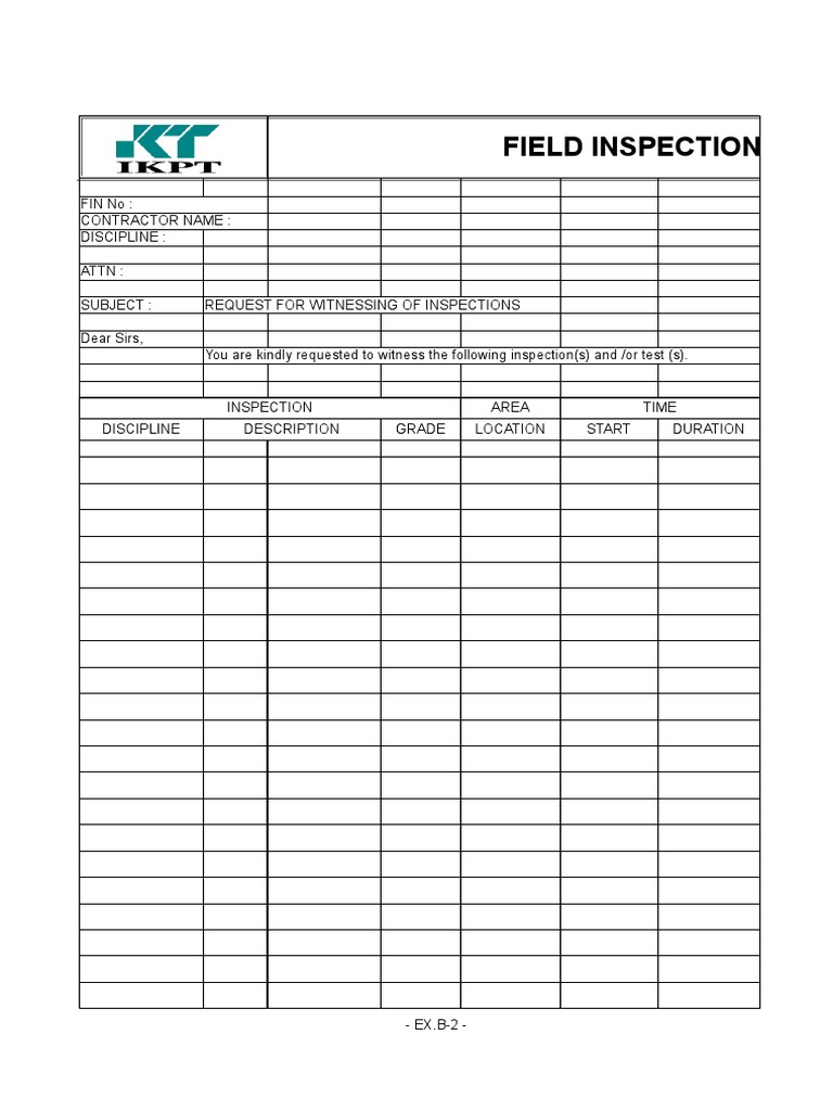 Inspection Witness Request Notification | PDF