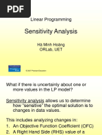 Sensitivity Analysis: Linear Programming