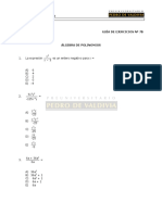 16 Ejercicios de Álgebra de Polinomios PDF