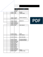 Events and Booking Sheet: Date DAY Client