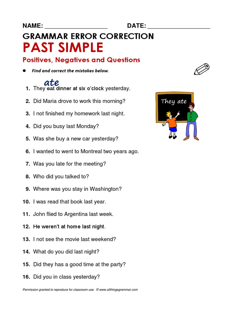 worksheet-error-past-simple-pdf