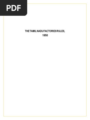 The Tamil Nadu Factories Rules 1950 License Lead