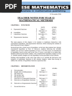 Year 12 Meth Chapter Summary