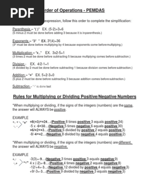 Order Of Operations Pemdas 2 Fraction Mathematics