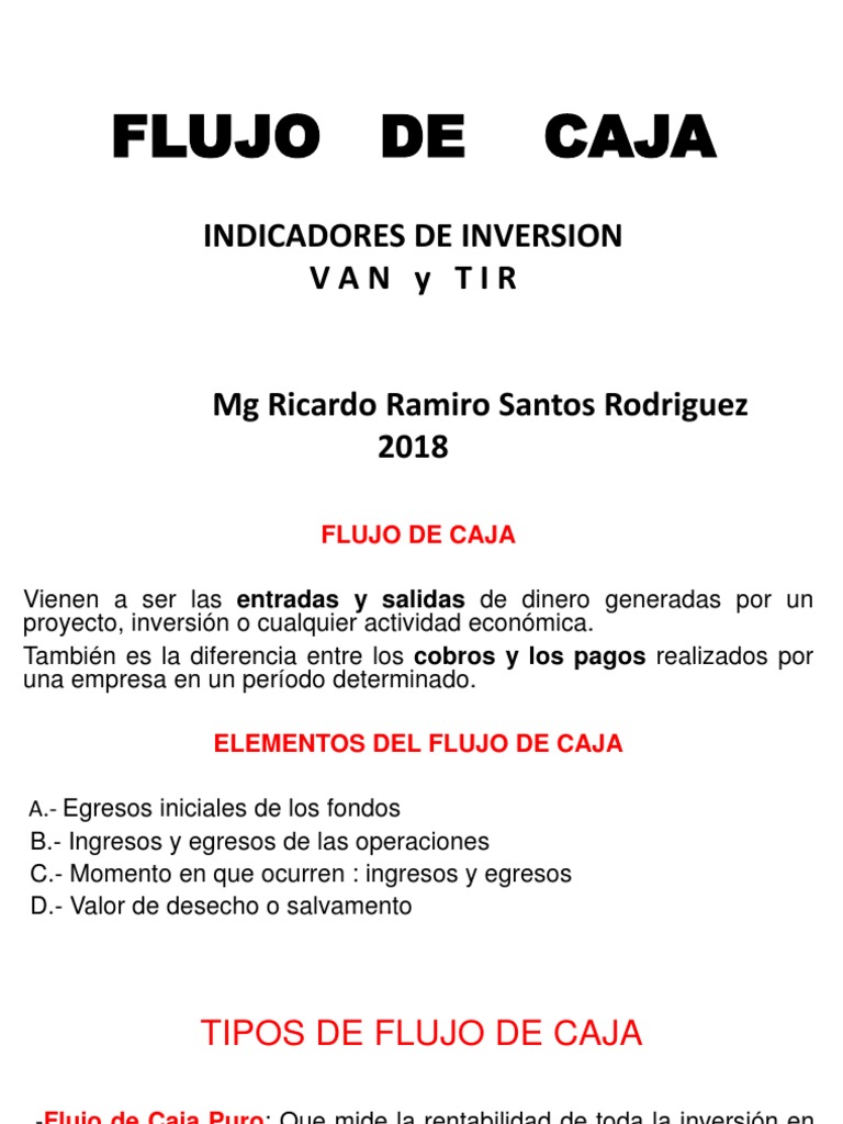Evaluación de Flujo de Caja y VAN-TIR | PDF | Valor presente neto ...