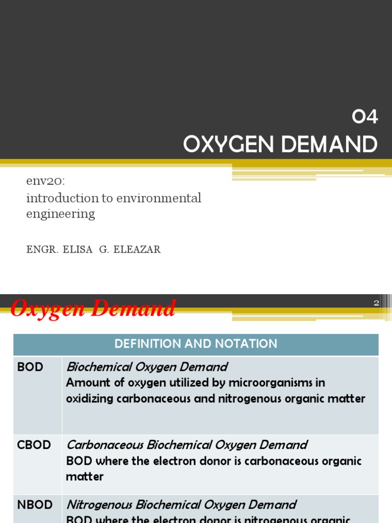 04 Oxygen Demand | PDF | Environmental Technology | Physical Sciences