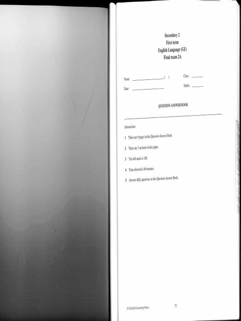 F 2 English Mock Exam Pdf Pdf