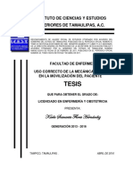 Tesis USO CORRECTO DE LA MECÁNICA CORPORAL EN LA MOVILIZACIÓN DEL PACIENTE