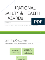 Special Week 12 - Occupational Safety & Hazard Recognition