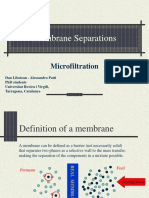 Membrane Separations: Microfiltration Review