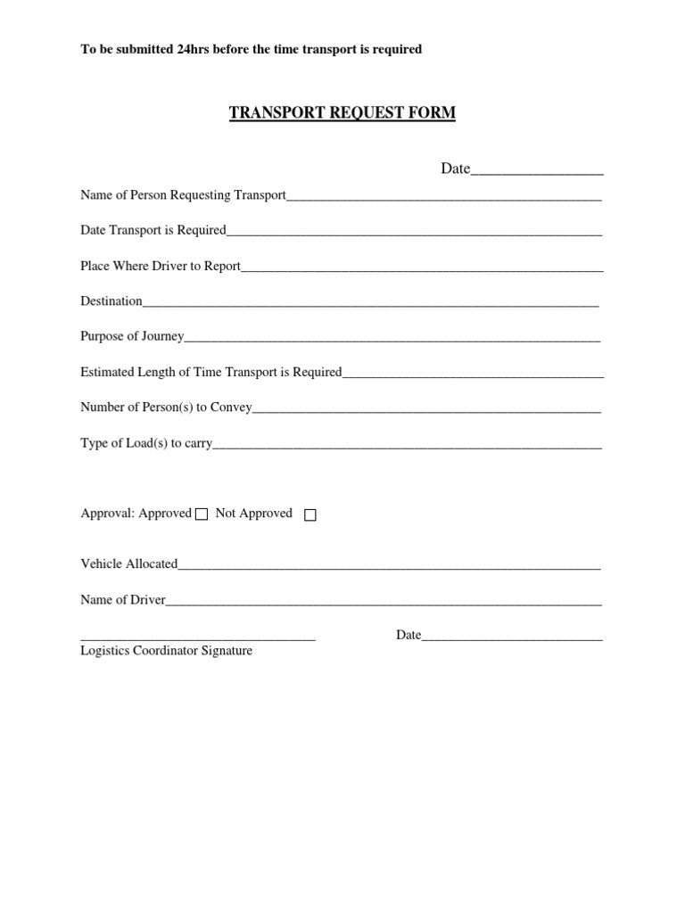 Transport Requisition Form | PDF