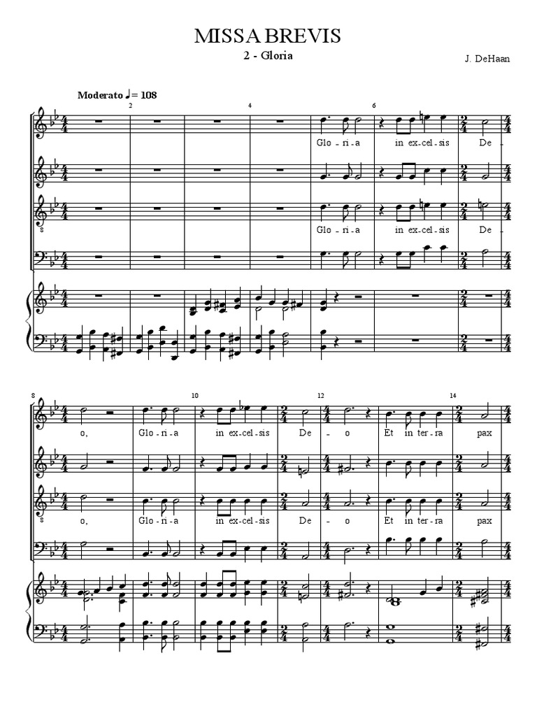 Musescore de Haan Missa Brevis 1 Kyrie PDF | PDF