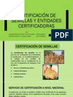 Certificación de semillas: Entidades certificadoras