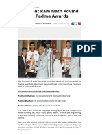 President Ram Nath Kovind Confers Padma Awards
