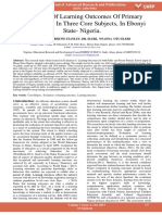 Evaluation of Learning Outcomes of Primary School Pupils in Three Core Subjects in Ebonyi State Nigeria