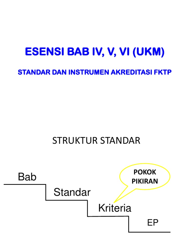 Esensi Bab Ukm Standar Akreditasi Pdf