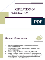 Specification of Foundation