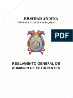 Reglamento General de Admisión de Estudiantes