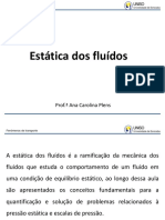 Estática dos fluidos: pressão, unidades e teoremas