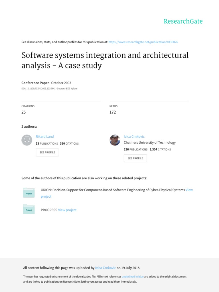Software Systems Integration Case Study | PDF | Component Based ...