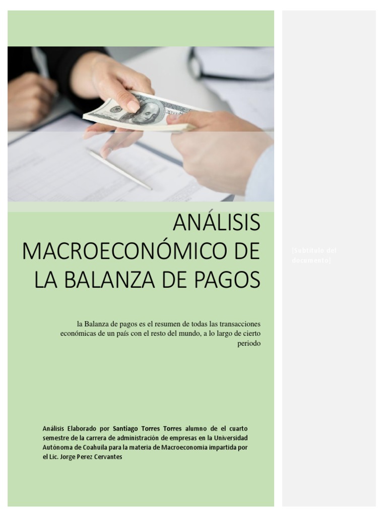 Anlisis Macroeconomico Balanza de Pagos | PDF | Balance de pagos | Tipo ...