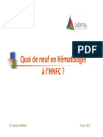 1 - DR SARGHI - Quoi de Neuf en Hématologie À L HNFC