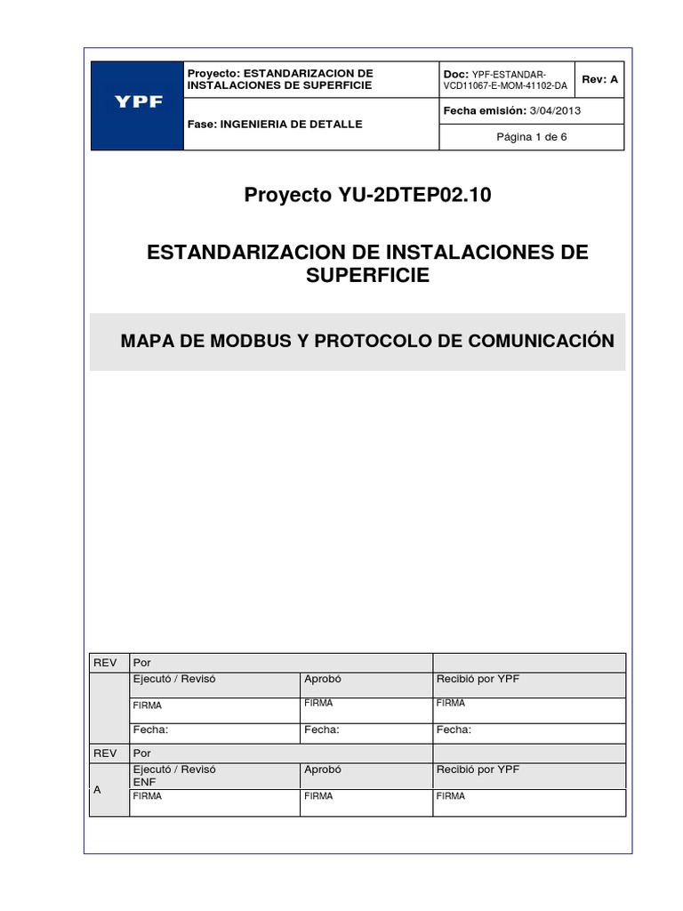 MAPA MODBUS para Dos Quemadores - Rev A | PDF | Ingeniería Informática ...