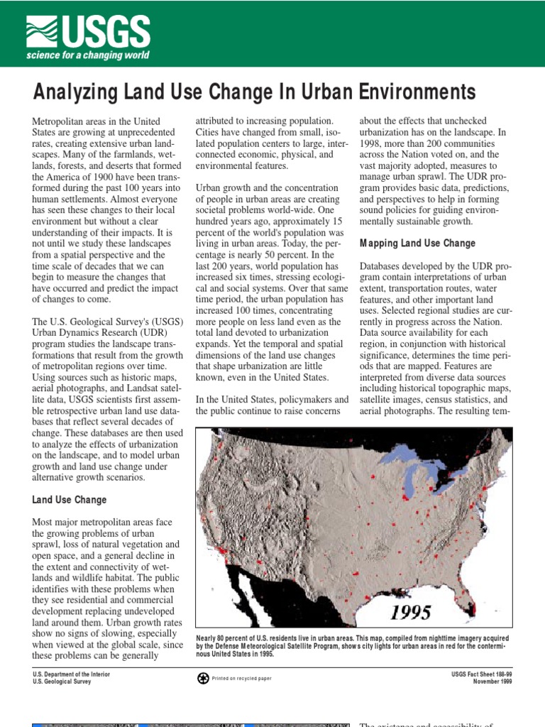 Factsheet - USGS | Download Free PDF | Urban Sprawl | United States ...