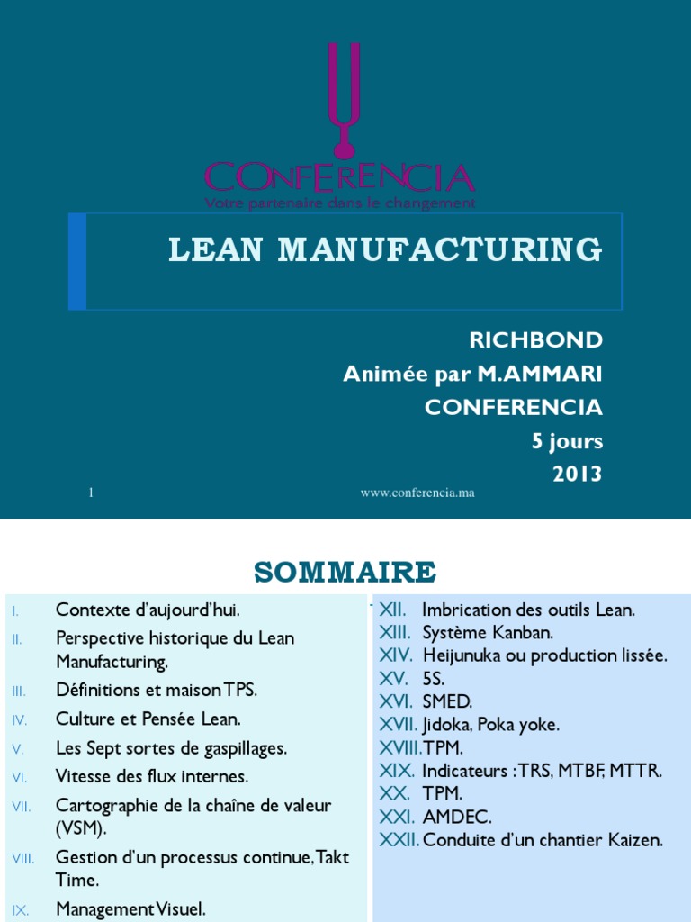 Formation Lean Manufacturing | PDF | Lean Manufacturing | Process ...