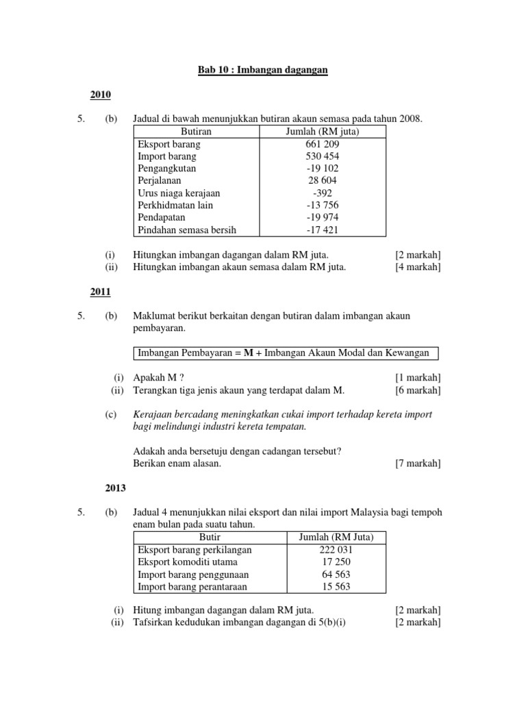 Bab 10 Imbangan Dagangan Pdf