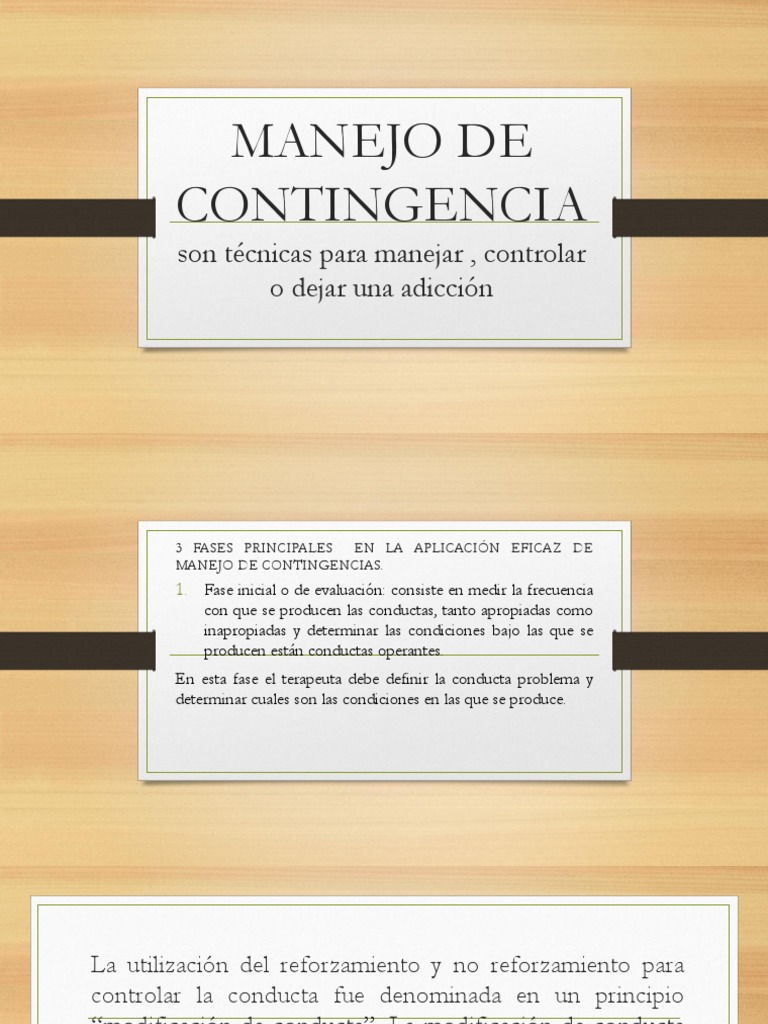 Manejo de Contingencia | Campos relacionados con la psiquiatría ...