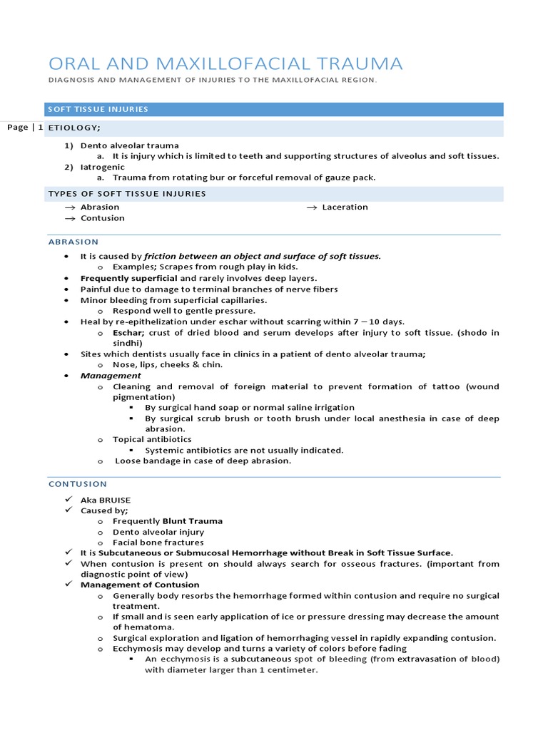 ORAL and MAXILLOFACIAL TRAUMA Dental Ebook & Lecture Notes PDF