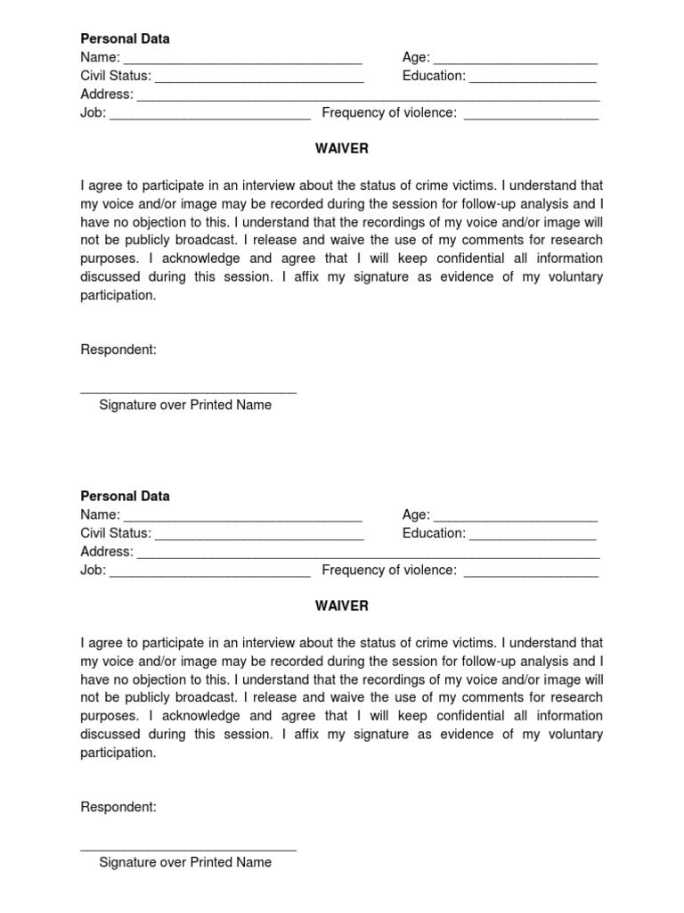 Waiver | PDF