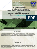 Area Academica de Fisica Presión Hidrostática y Principio de Pascal Maria Irma Garcia Ordaz