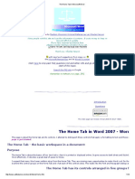 The Home Tab in Microsoft Word PDF