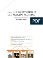 Templo Y Exconvento de San Agustín, Acolman: Historia de La Arquitectura I Mtro. Tomas Jauregui