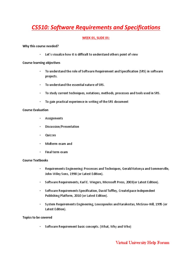 Software Requirements Course Overview | PDF | Use Case | Conceptual Model