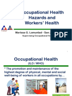 Occupational Health Hazards and Workers' Health: Marissa G. Lomuntad - San Jose, MD, MOH