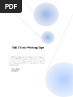 PHD Thesis Writing Tips