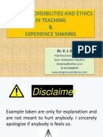 Role Responsibilities and Ethics in Teaching & Experience Sharing