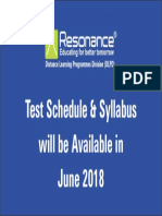 Test Schedule & Syllabus Will Be Available in June 2018