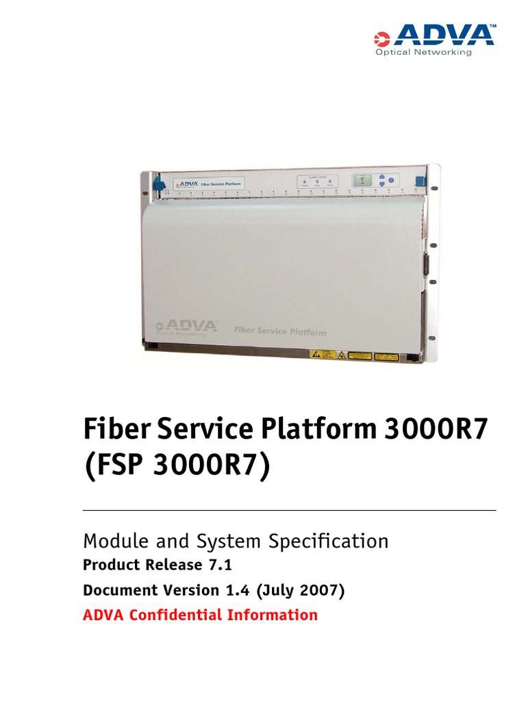 FSP3000R7 MSSpecification Rel.7.1 V1.4 | PDF | Bit Rate | Data Transmission