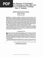 Damage Tolerance of Laminated Composites Containing An Open Hole and Subjected To Compressive Loadings - Part I - Analysis