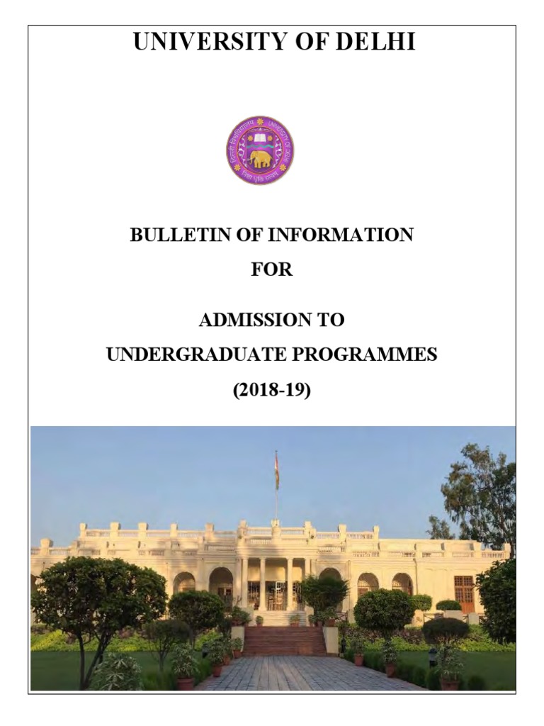 DU Undergraduate Admission Guide 2018-19 | PDF | University And College ...