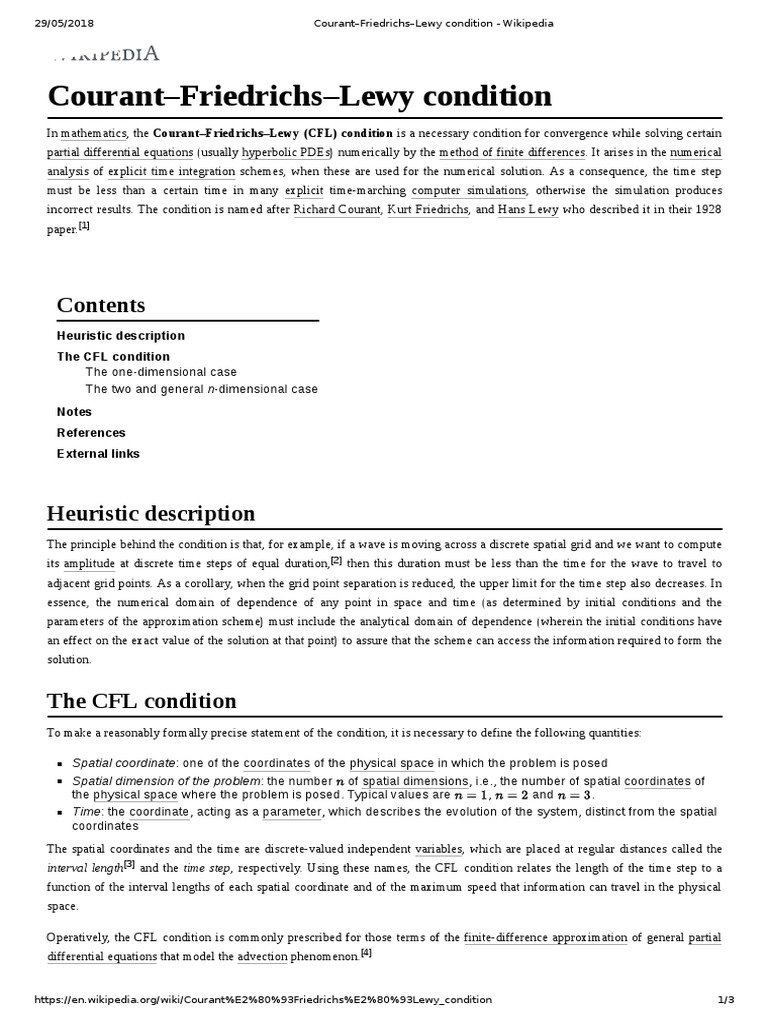 Courant-Friedrichs-Lewy Condition | PDF | Teaching Mathematics ...