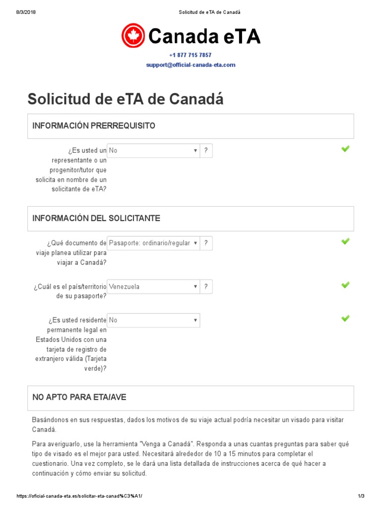 Solicitud de ETA de Canadá PDF Seguridad Informática y tecnología