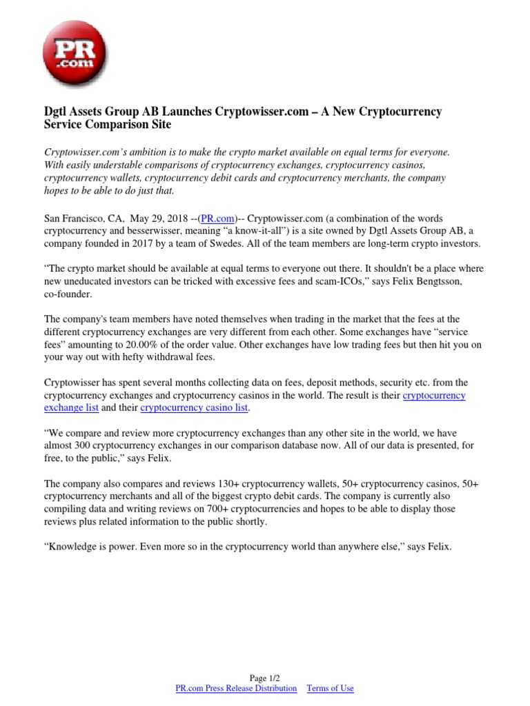 Cryptocurrency Service Comparison Site | PDF | Cryptocurrency | Debit Card