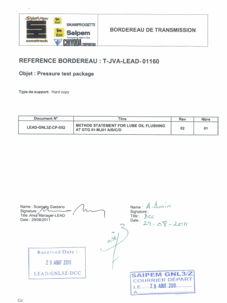 Lube Oil Flushing Procedure PDF General Contractor Pump